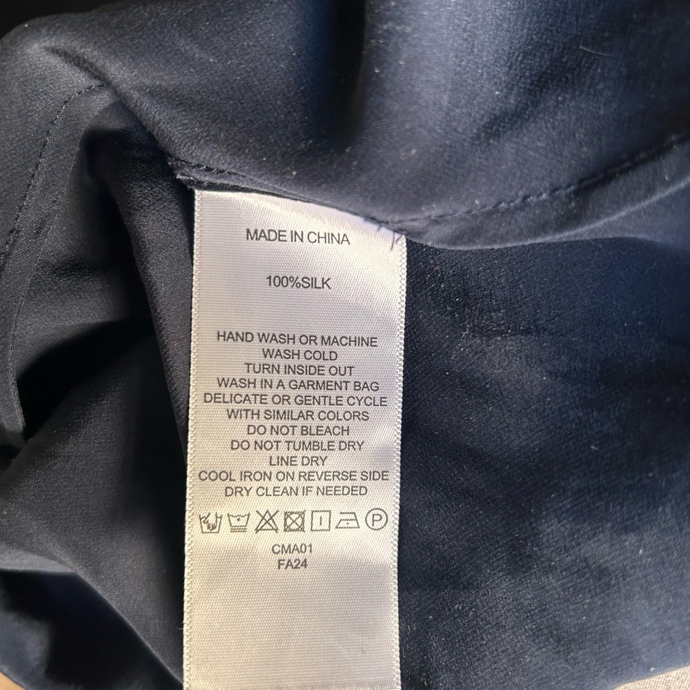 Quince Navy Blue Silk Maxi Skirt - Picture 3 of 4